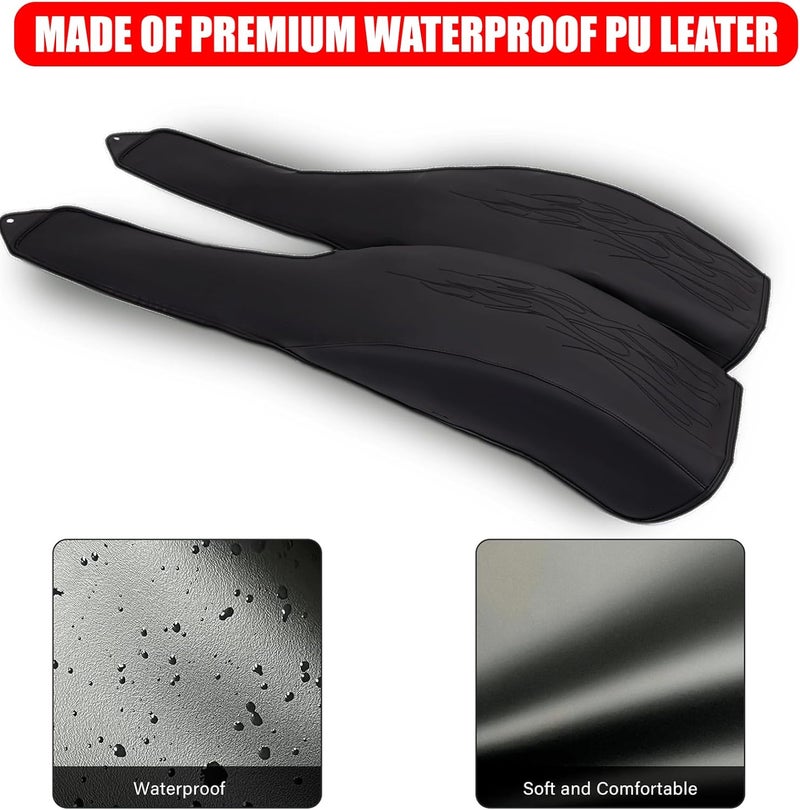VPZMT PU Leather Flame Rear Trike Fender Bra for Harley Tri Glide Ultra Classic FLHTCUTG 2009-2025, Street Glide Trike FLHXXX 2010-2011 (Black) - Image 3